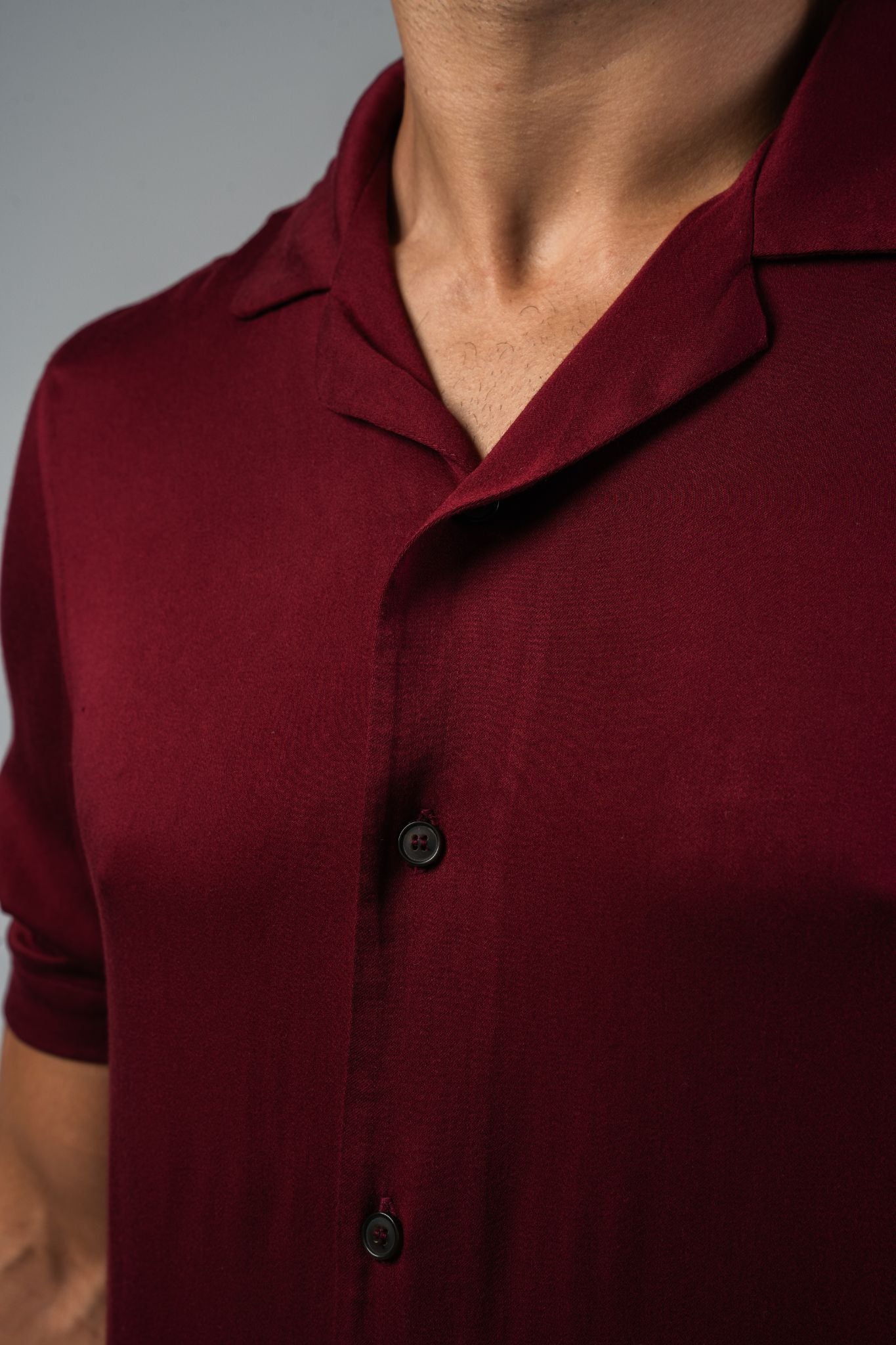 Palermo Satin Shirt - Bordeaux