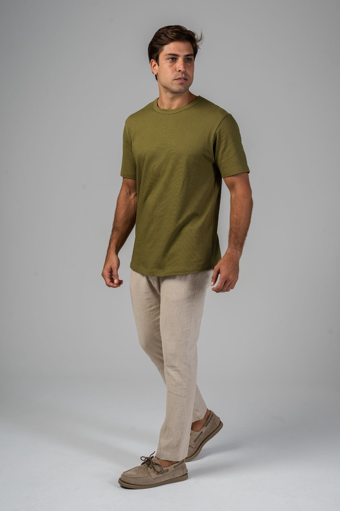 Heritage Ribbed Tee - Army Green
