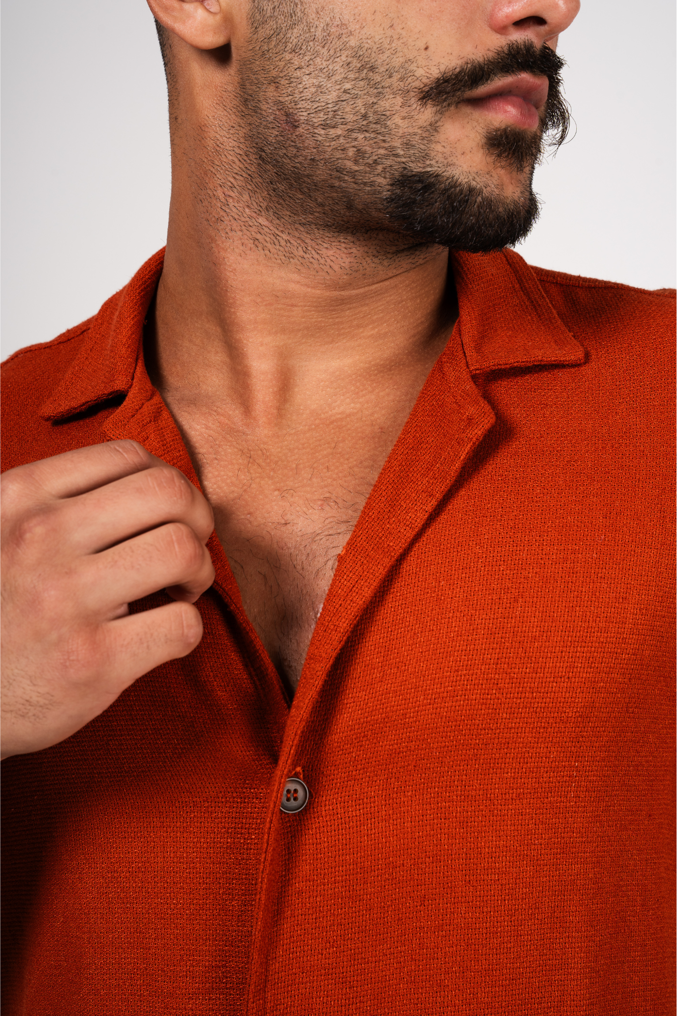 RIVIERA LINEN RUSTIC SHIRT - TERRA COTTA