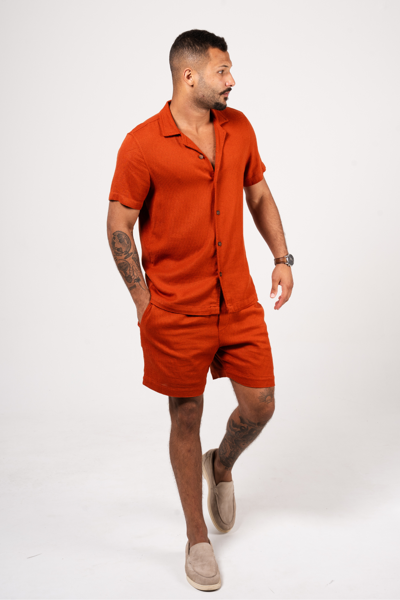 Riviera Linen Rustic Short - Terra Cotta