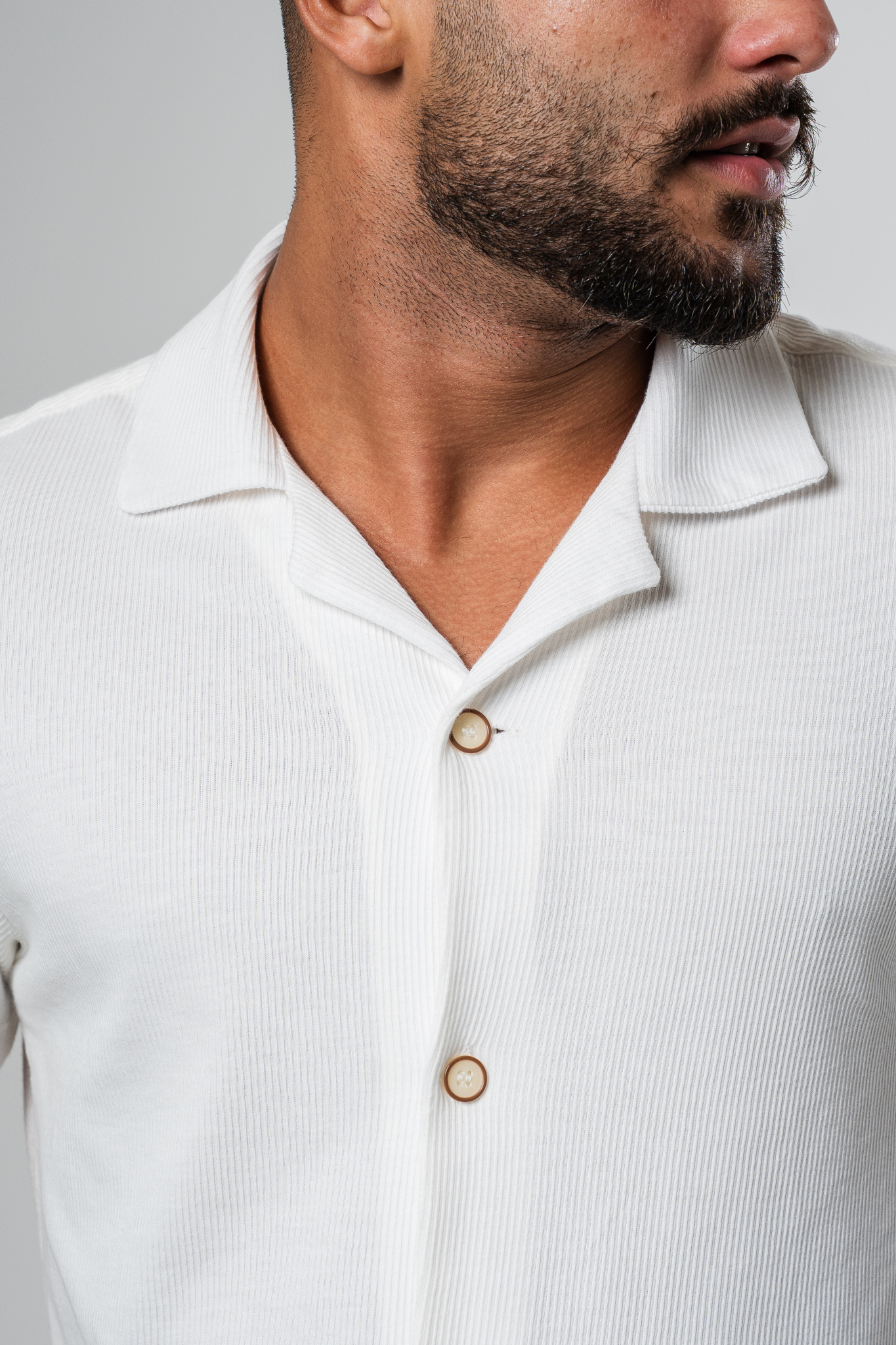 Lisbon Camp Collar Shirt - Off-White