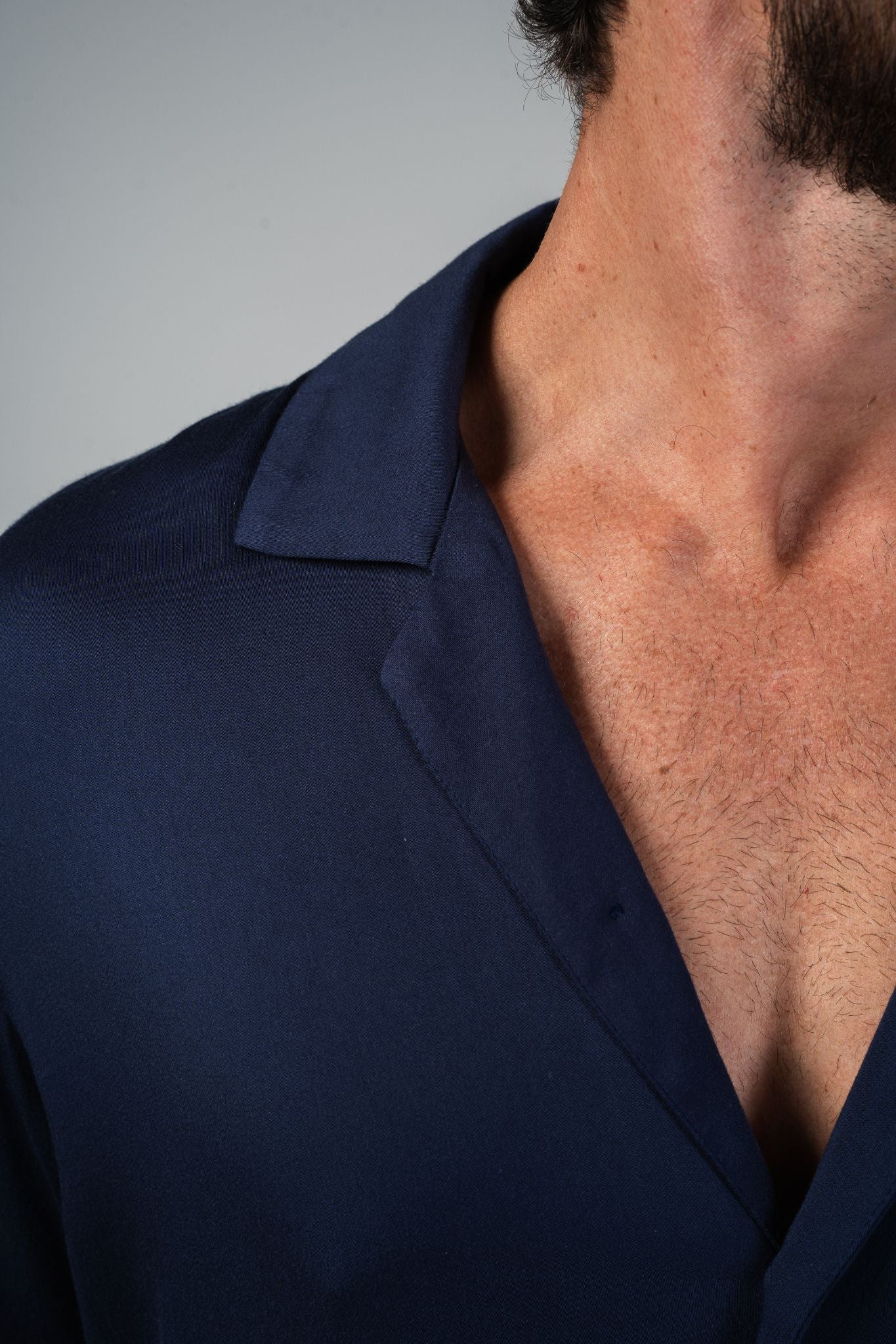 Palermo Satin Shirt - Navy Blue