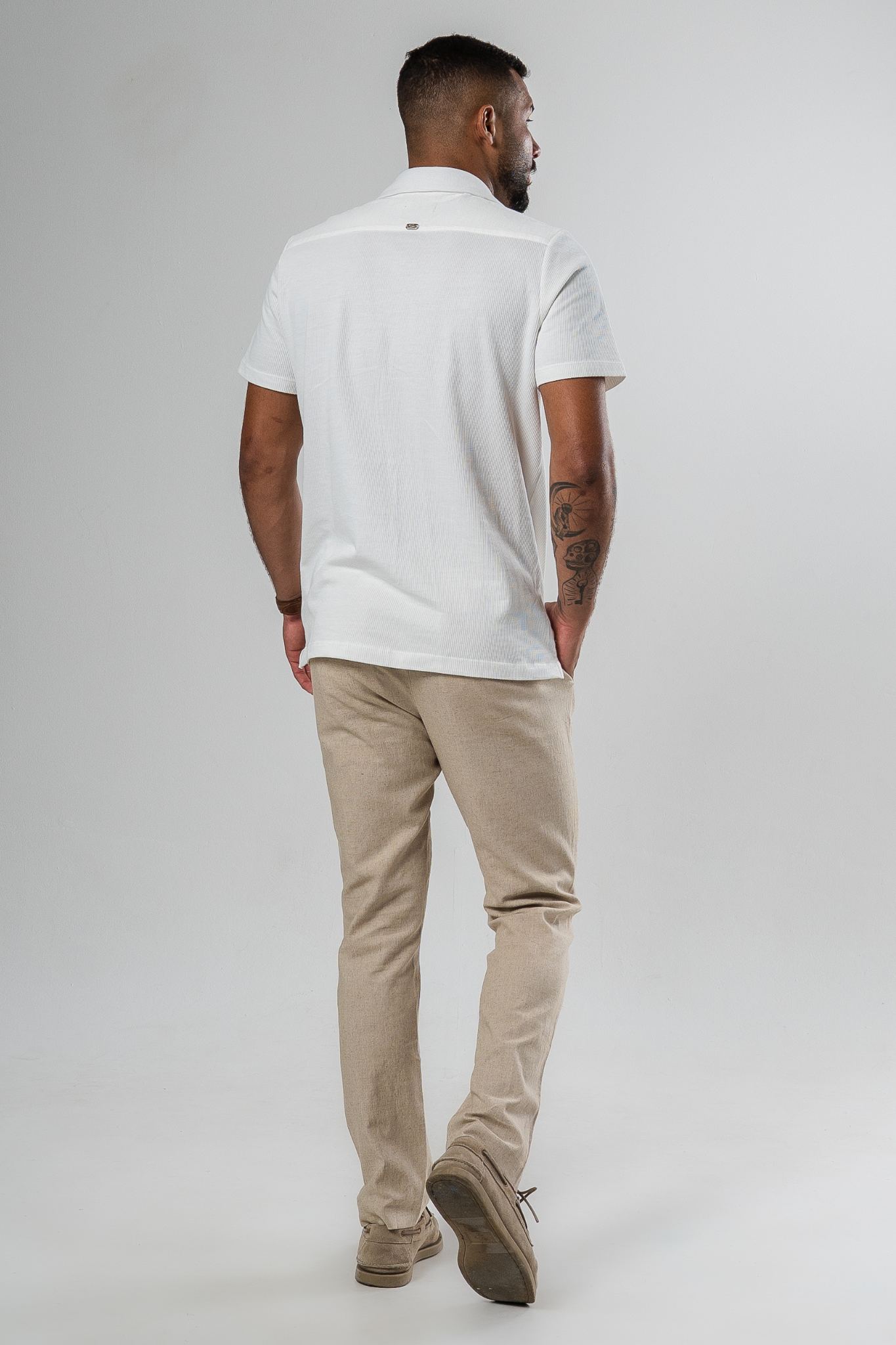Lisbon Camp Collar Shirt - Off-White