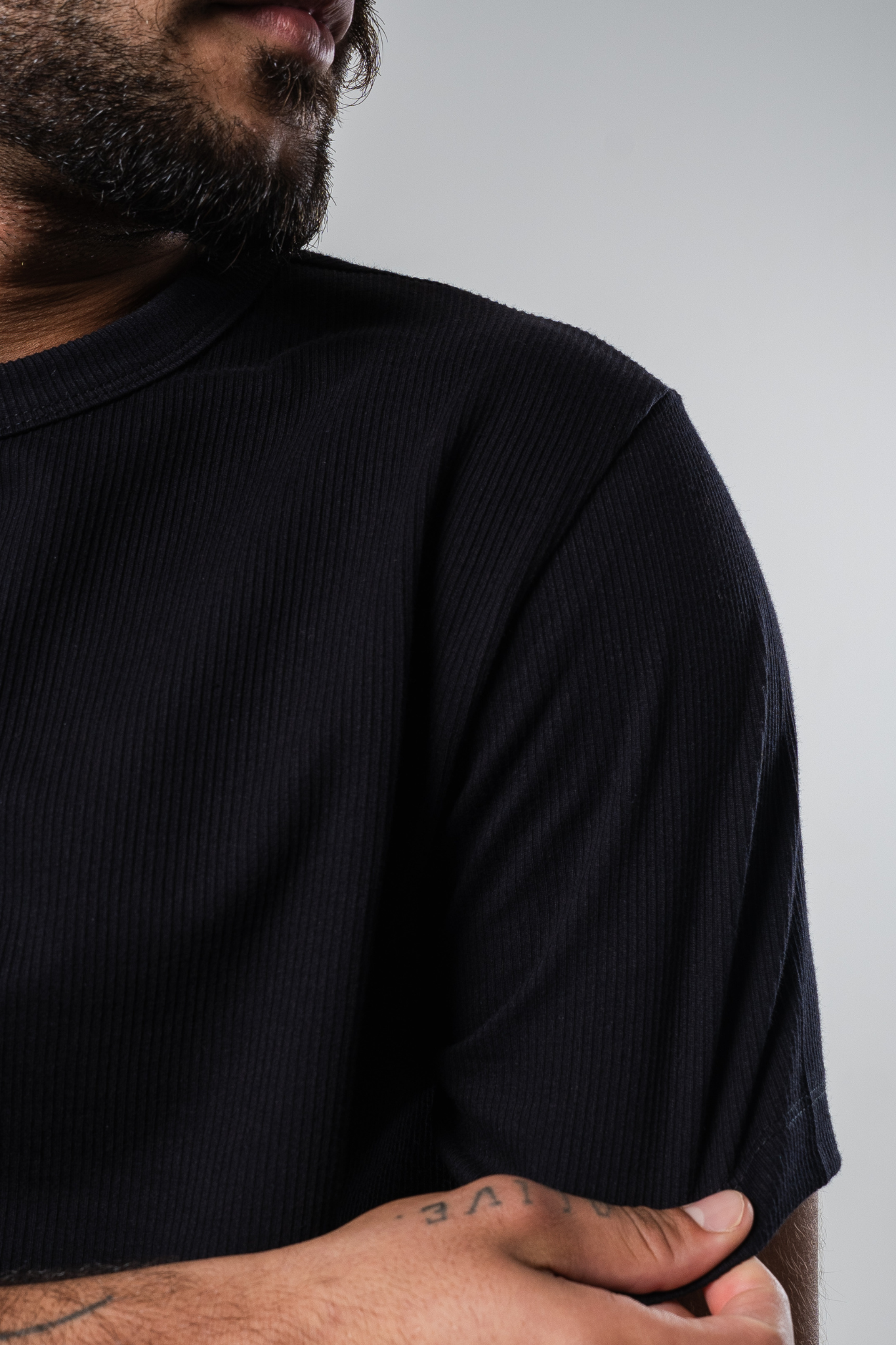 Heritage Ribbed Tee - Black