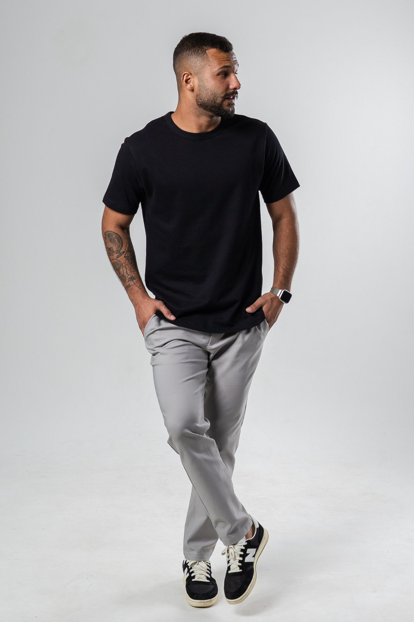 Heritage Ribbed Tee - Black