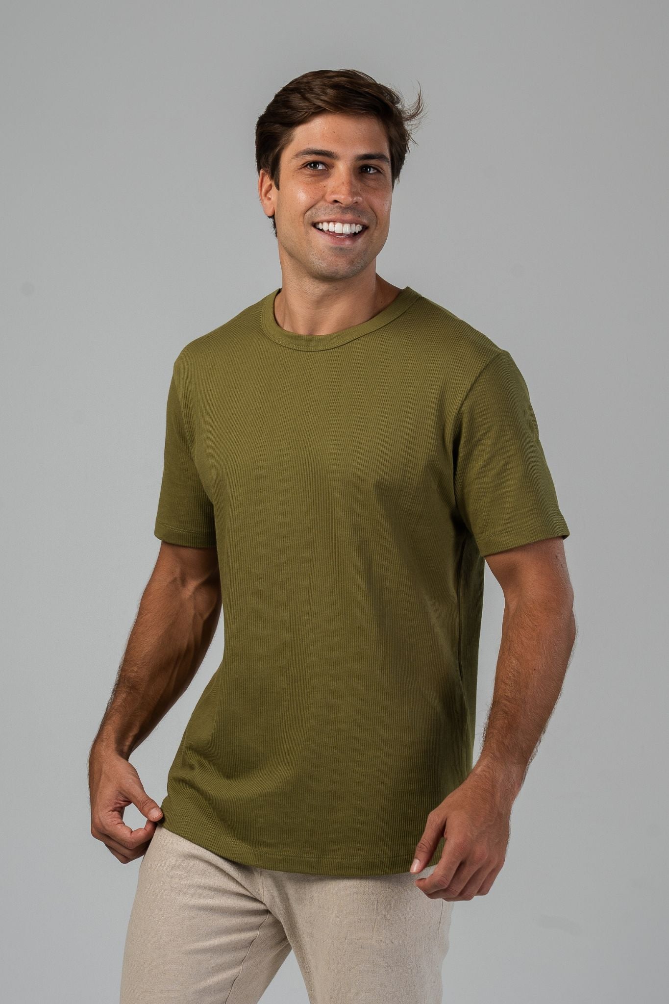 Heritage Ribbed Tee - Army Green