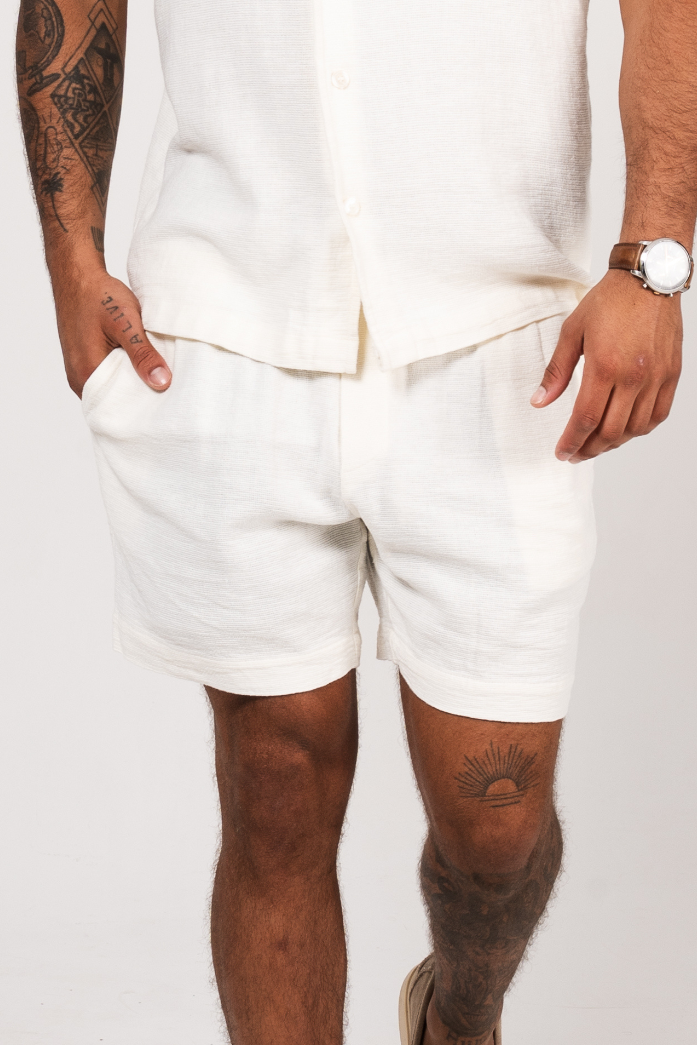 Riviera Linen Rustic Short - Off-White