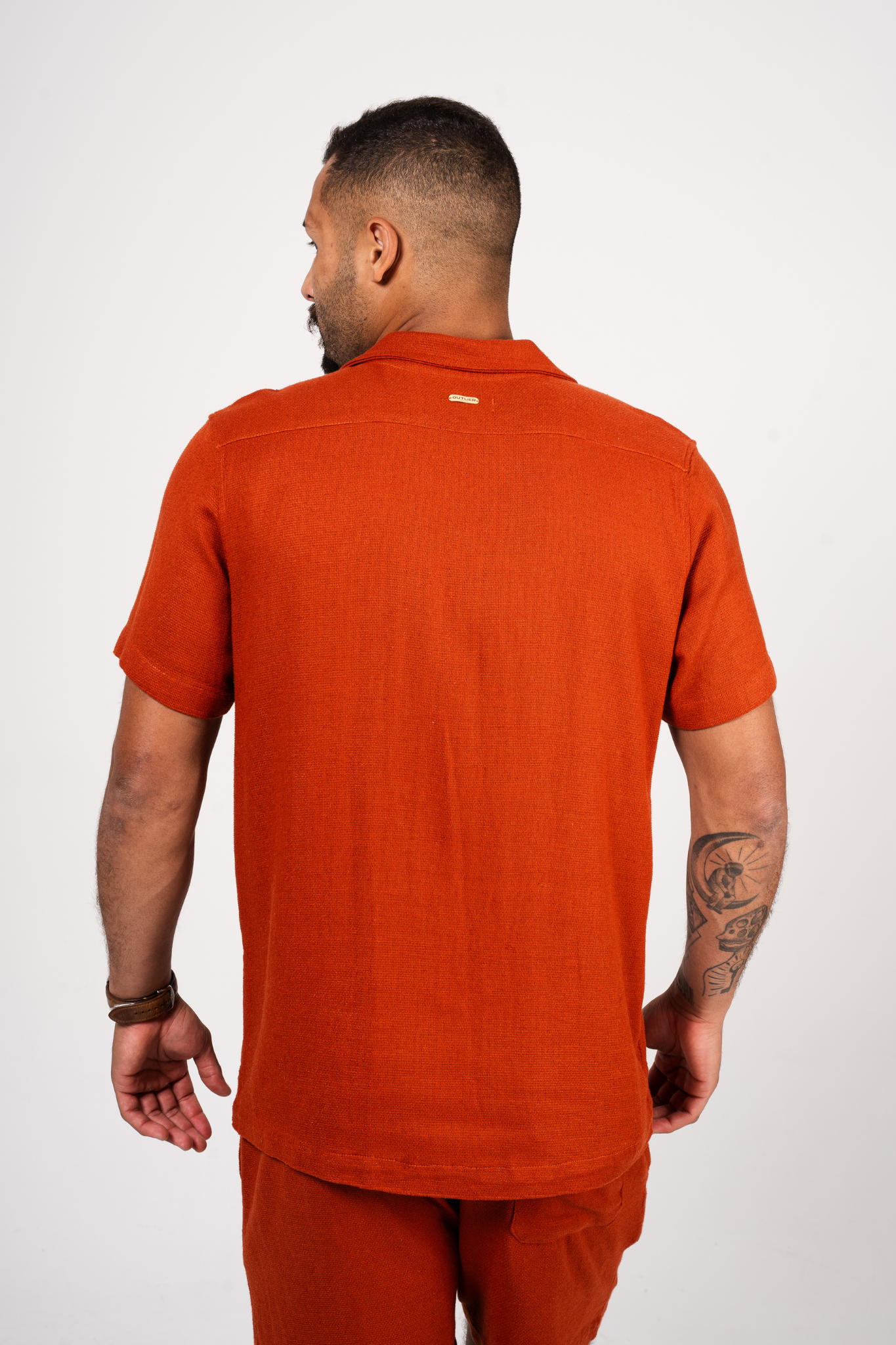 RIVIERA LINEN RUSTIC SHIRT -  TERRA COTTA