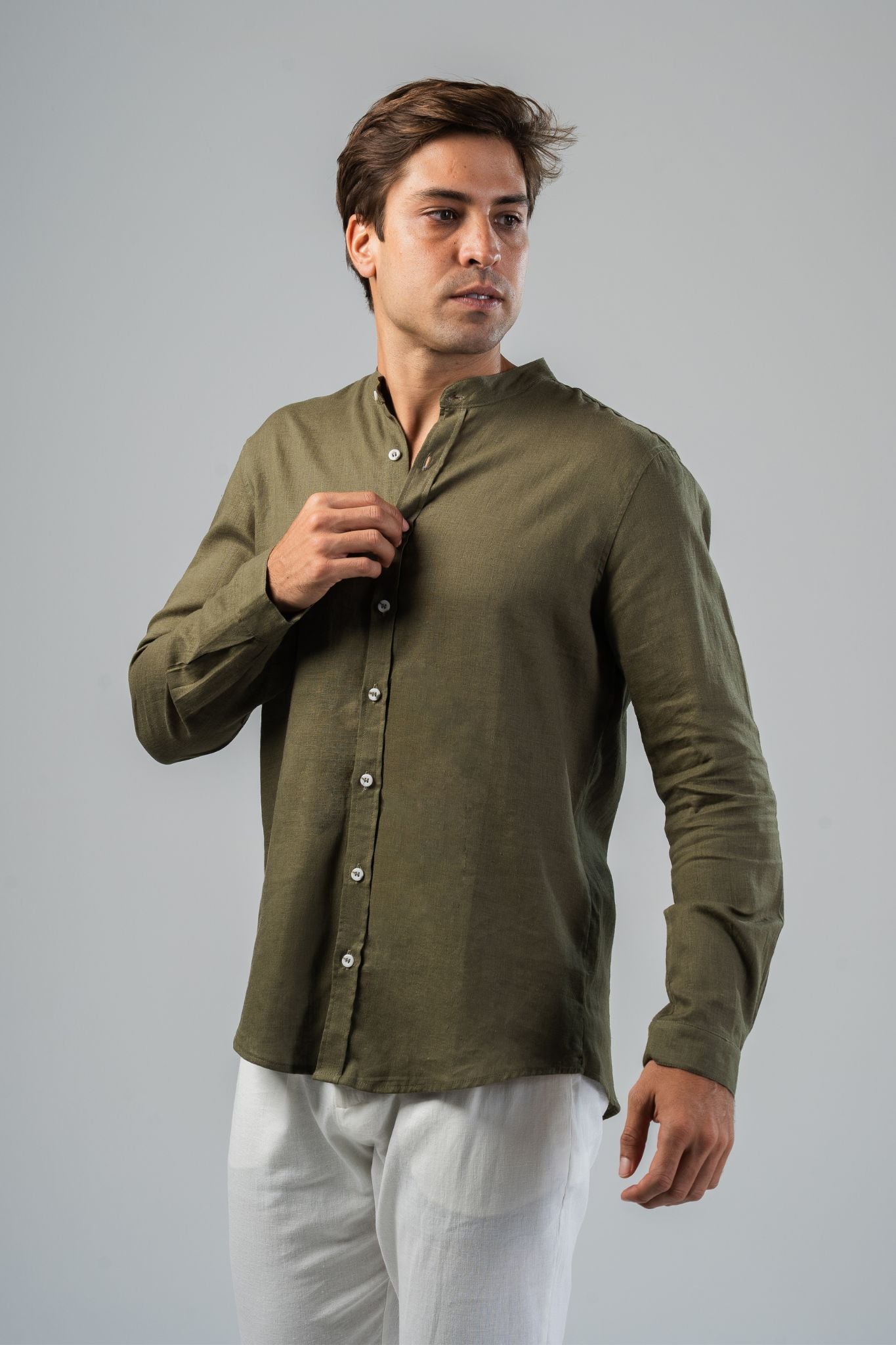 Dolce Vita Linen Shirt - Army Green